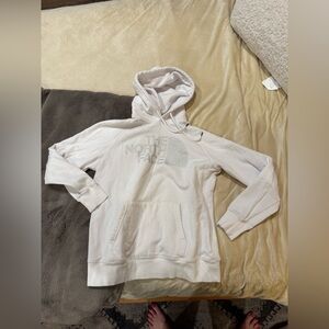 WOMENS WHITE NORTH FACE SWEATSHIRT HOODIE SIZE MEDIUM